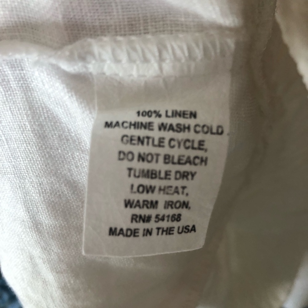 White Linen Pants Elliott Lauren with Pockets! XL NWOT - Picture 9 of 9